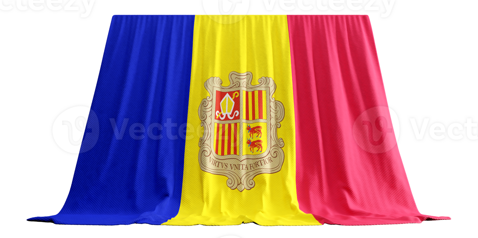 3D render flag of Andorra png