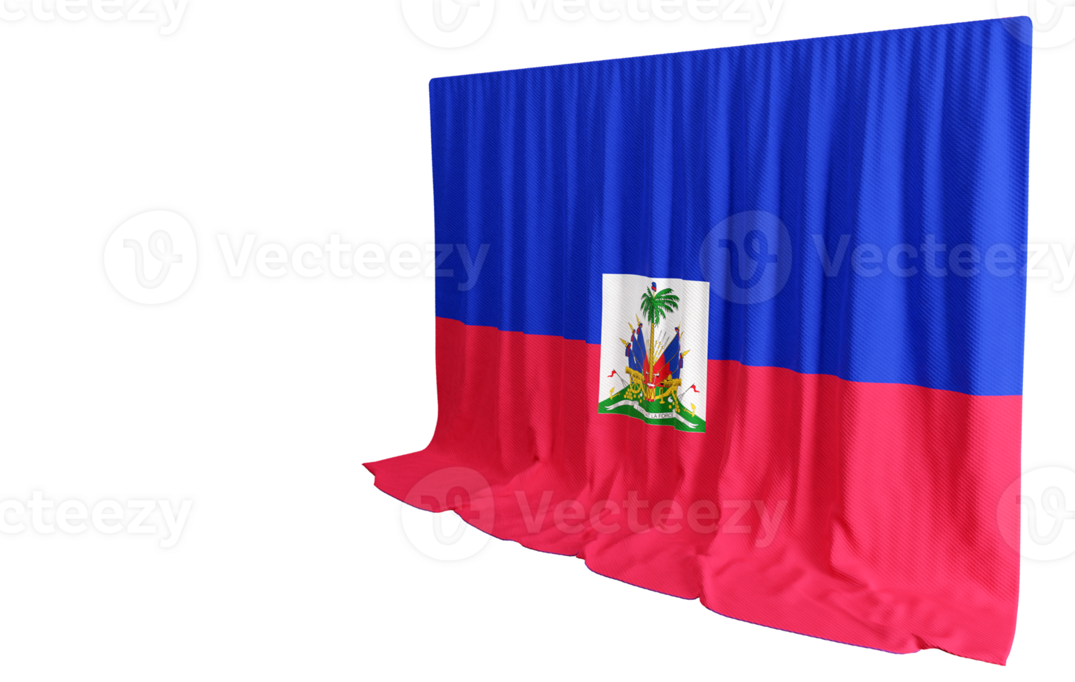 Haitian Flag Curtain in 3D Rendering Celebrating Haiti's Resilience png