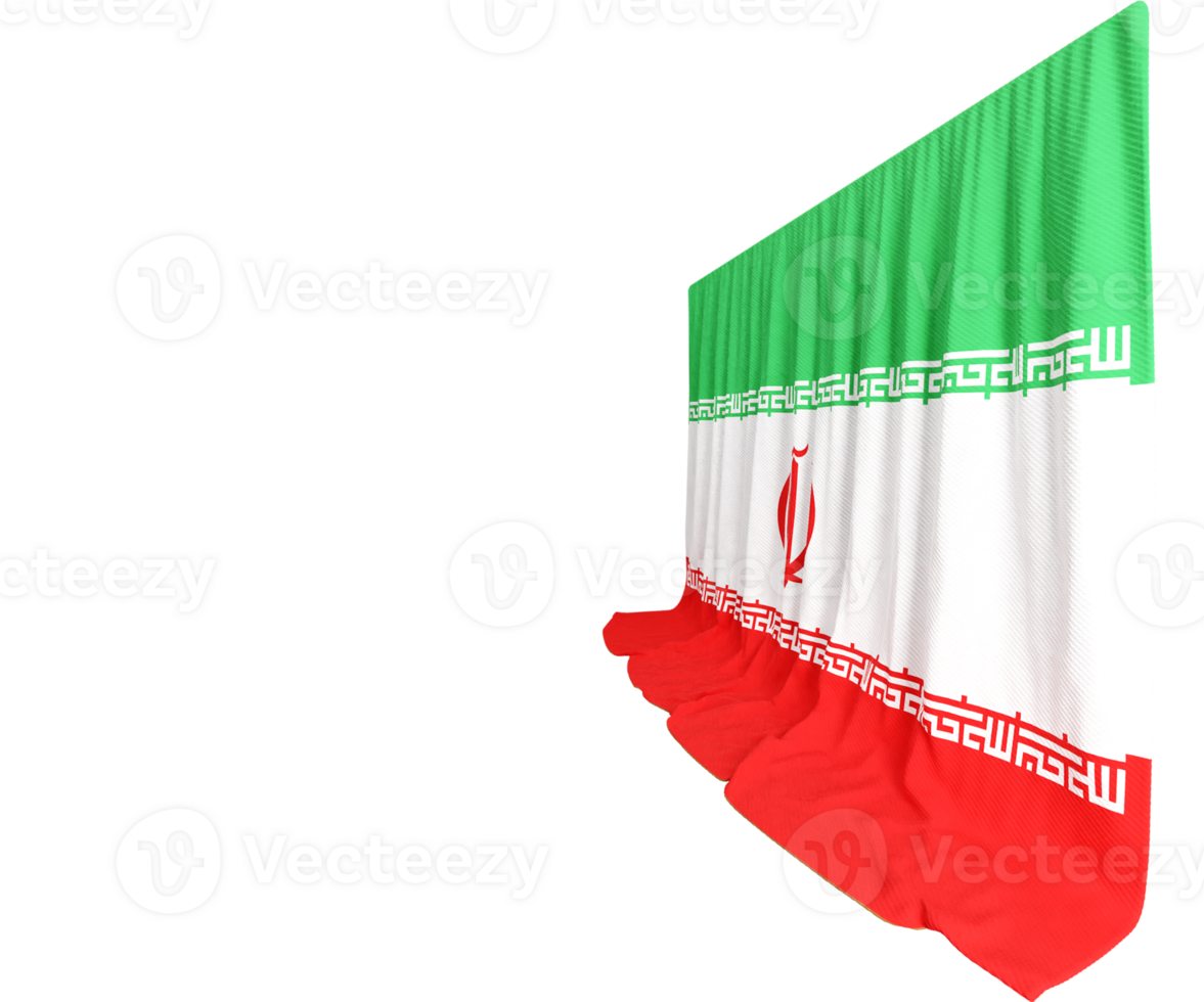 iran Flag Curtain in 3D Rendering Reflecting Iran's Rich Heritage png