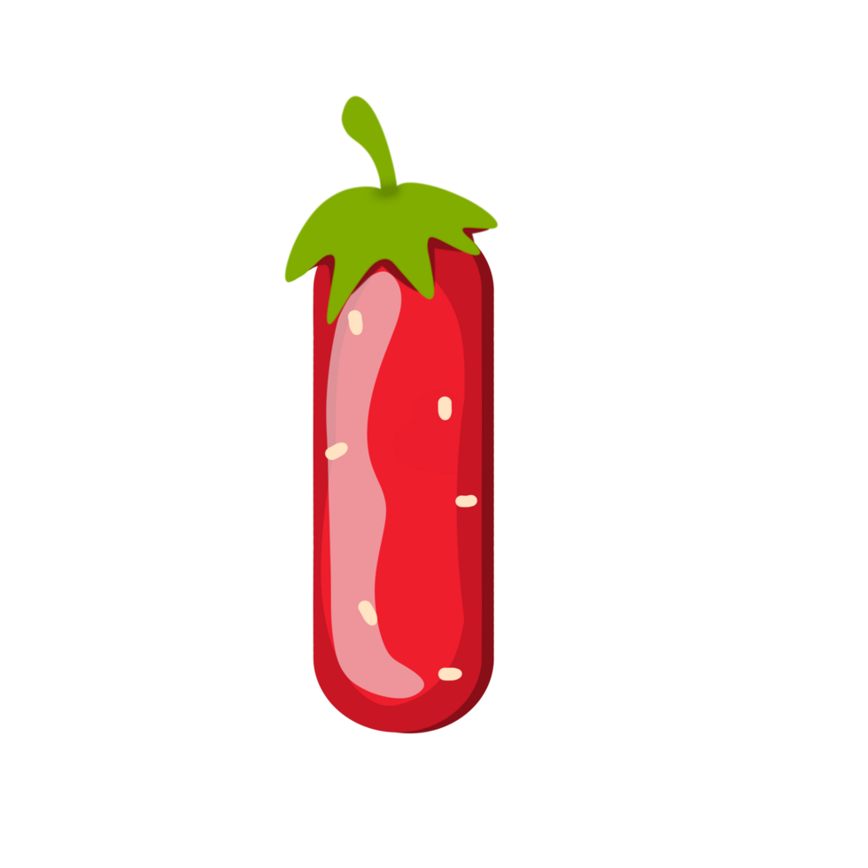 Alphabet i strawberry style png