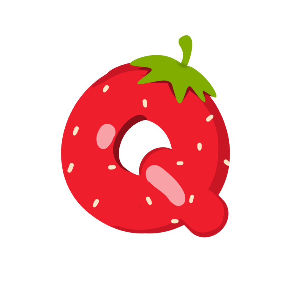 Alphabet Q Strawberry Style png