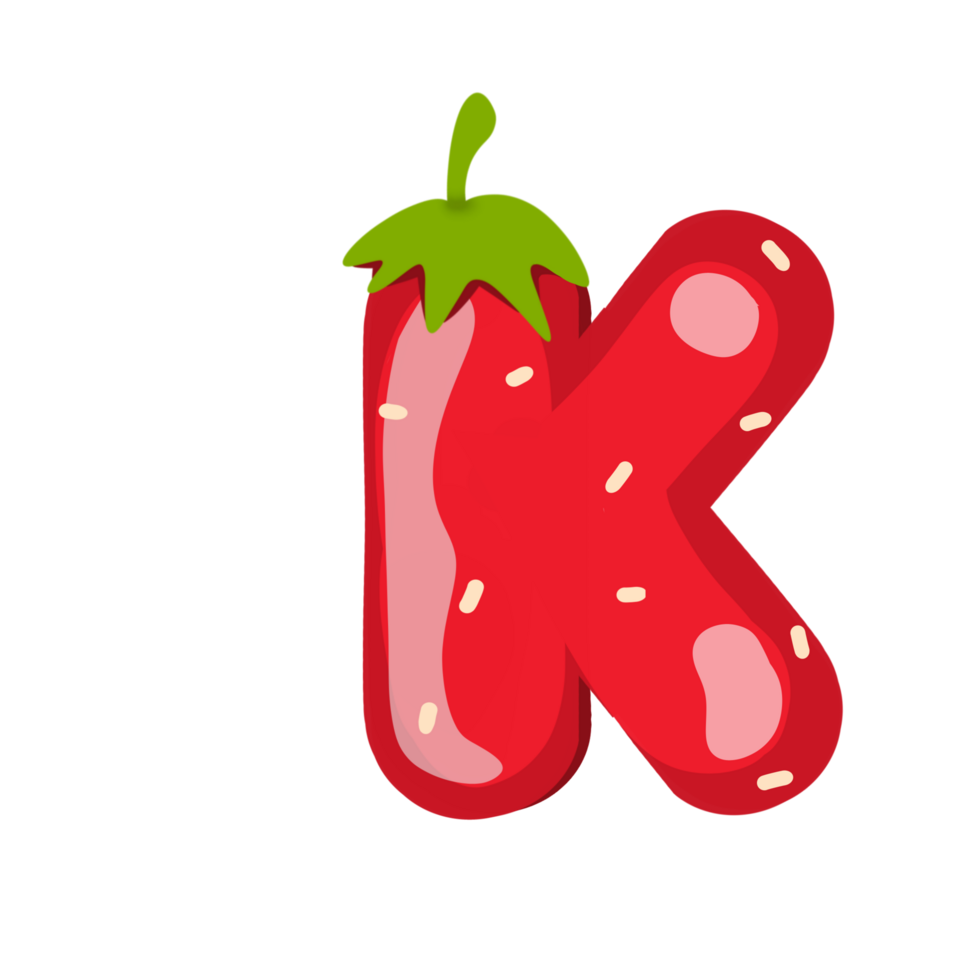 Alphabet K Strawberry Style png