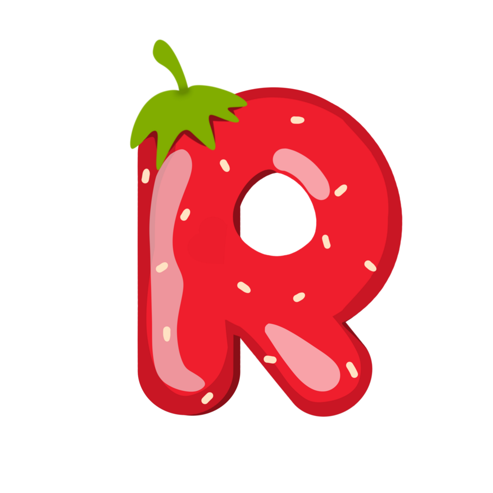 Alphabet R Strawberry Style png