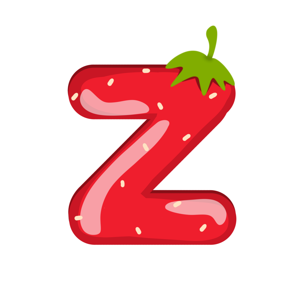 Alphabet Z Strawberry Style png
