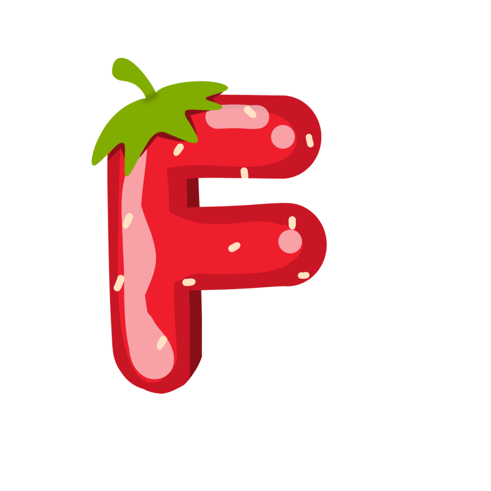 Alphabet F Strawberry Style png