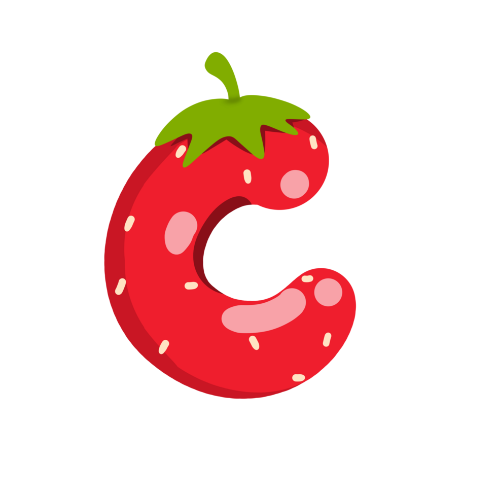 Alphabet C Strawberry Style png