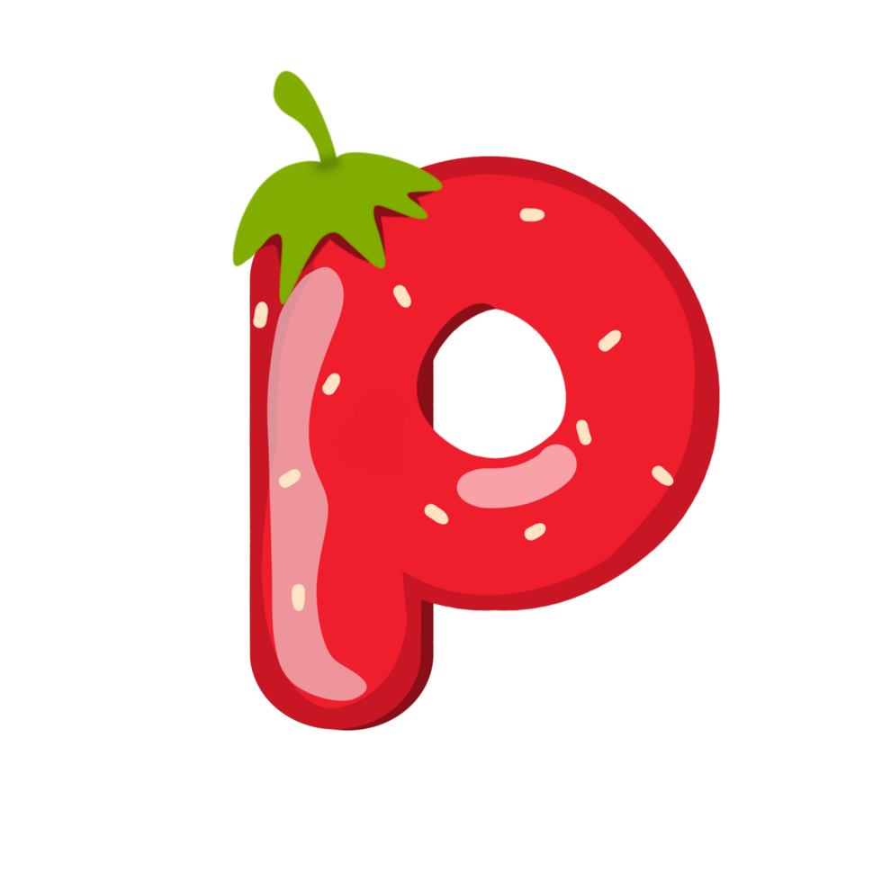 Alphabet P Strawberry Style png