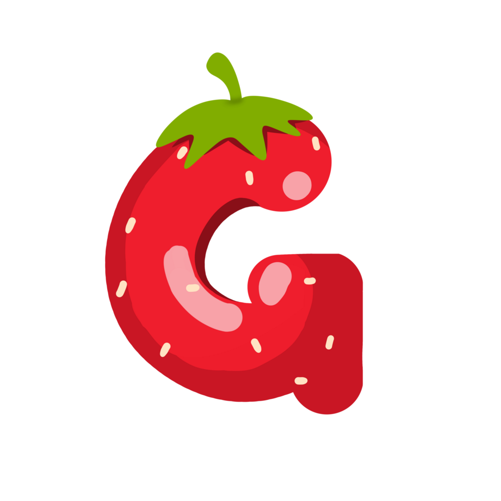 Alphabet G Strawberry Style png