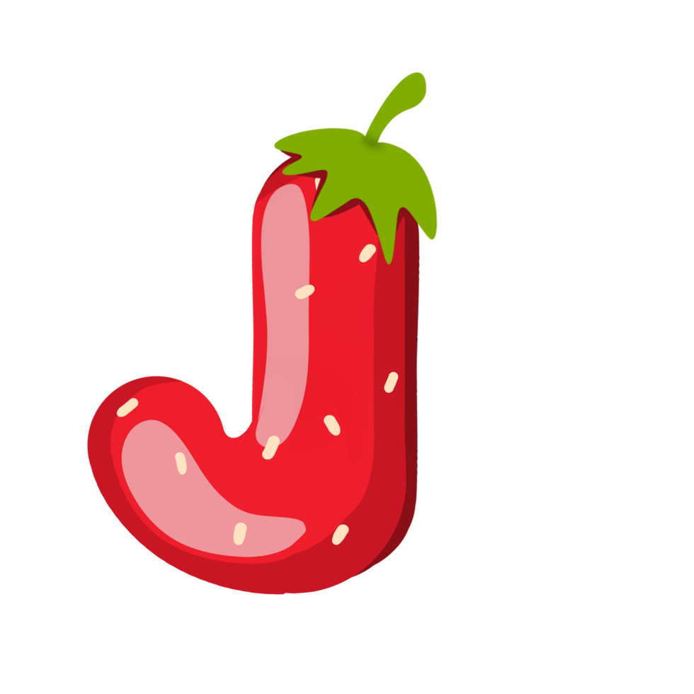 Alphabet J Strawberry Style png