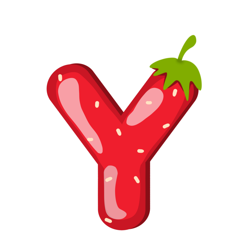 Alphabet Y Strawberry Style png