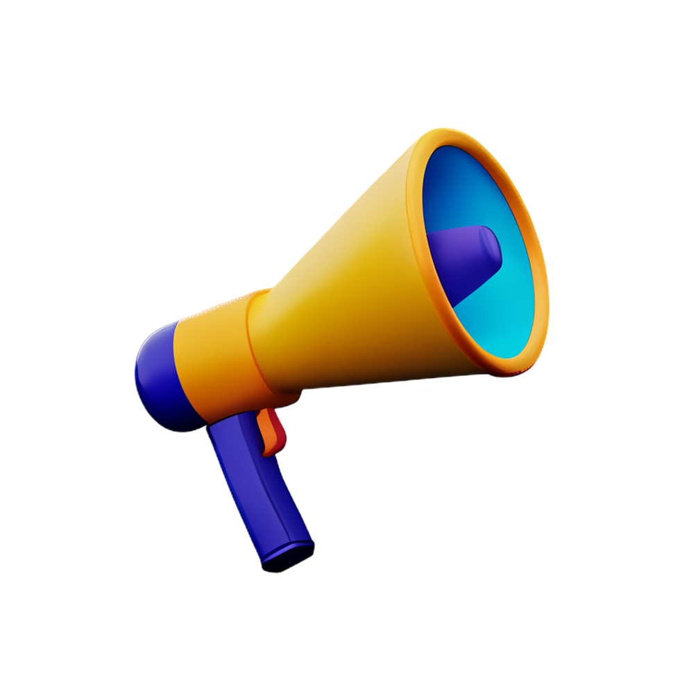 megaphone 3d rendering icon illustration png