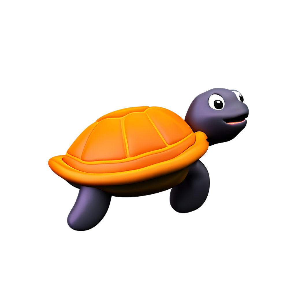 turtle 3d rendering icon illustration png