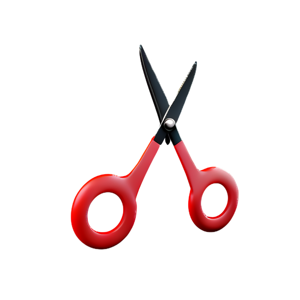 scissors 3d rendering icon illustration png
