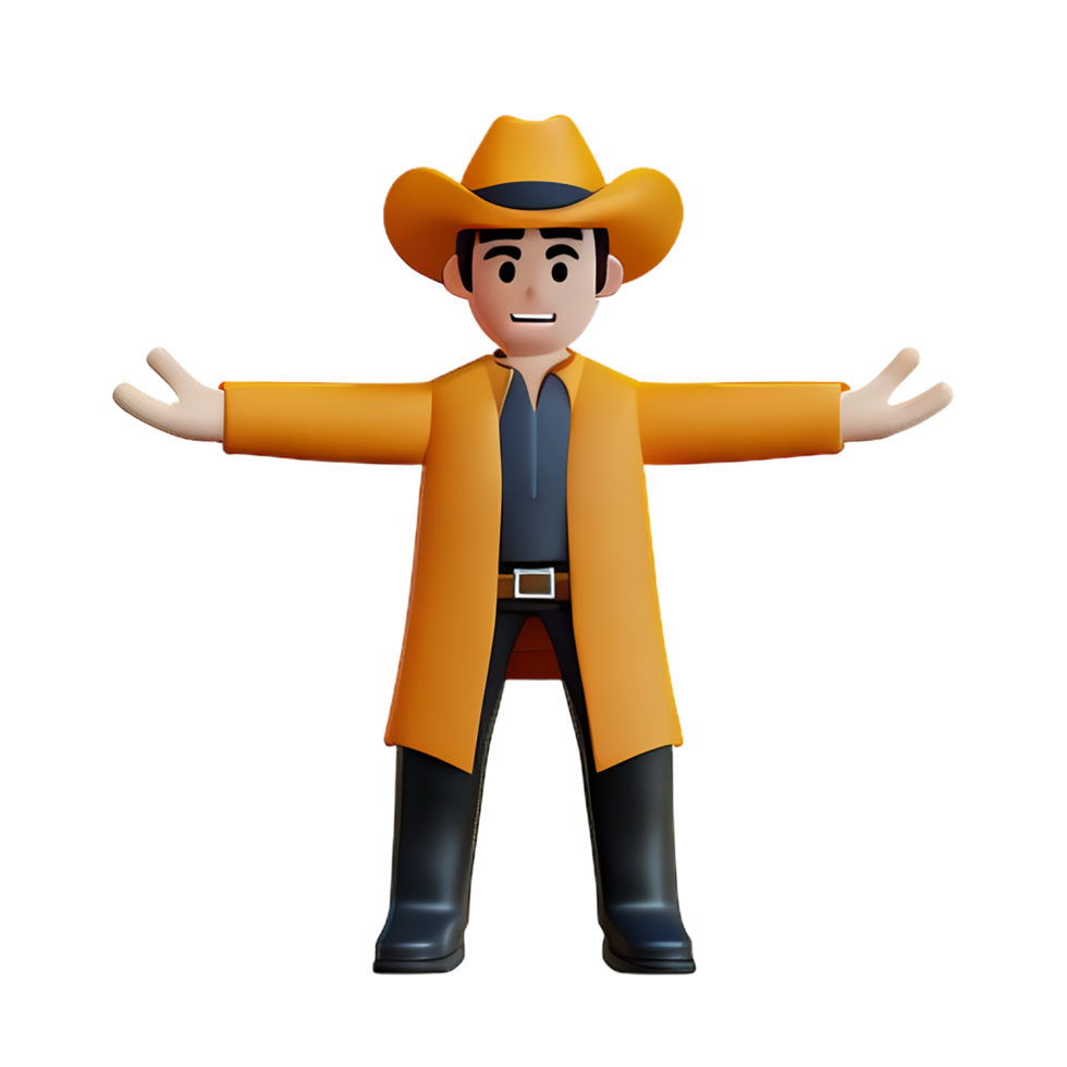 cowboy 3d rendering icon illustration png