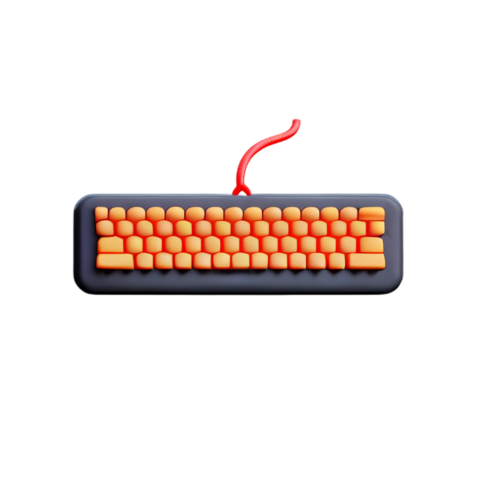 keyboard 3d rendering icon illustration png