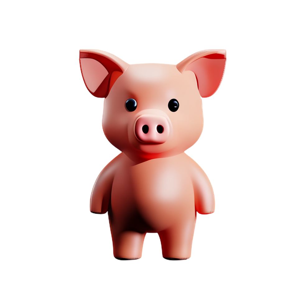 pig 3d rendering icon illustration png