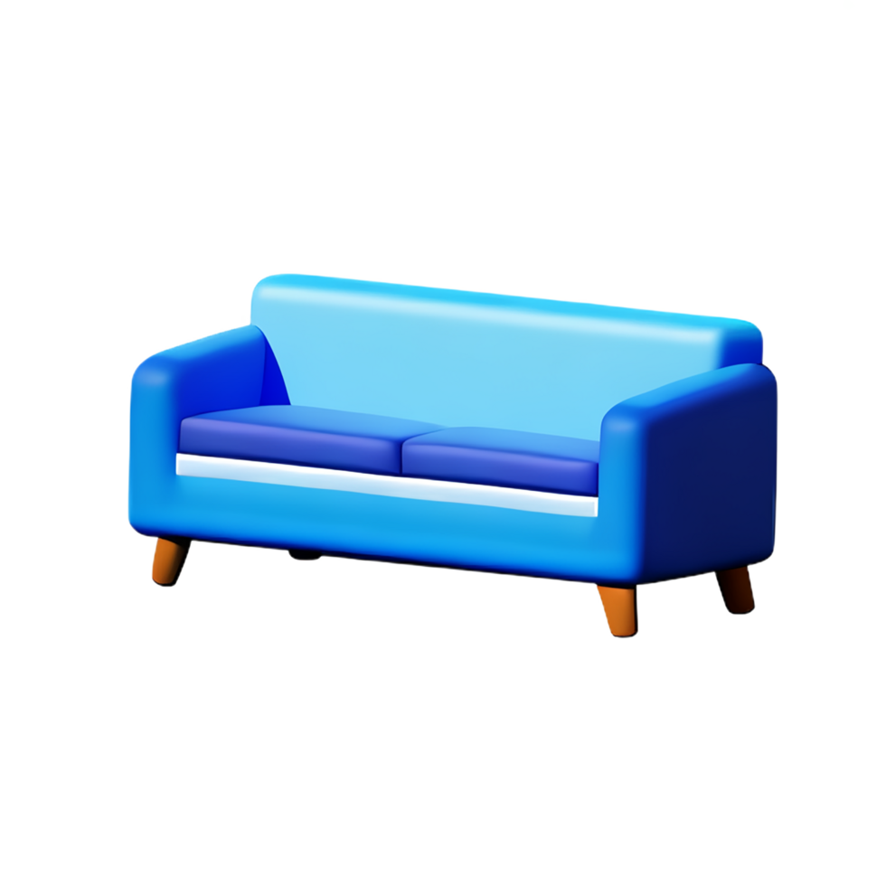 sofa 3d rendering icon illustration png