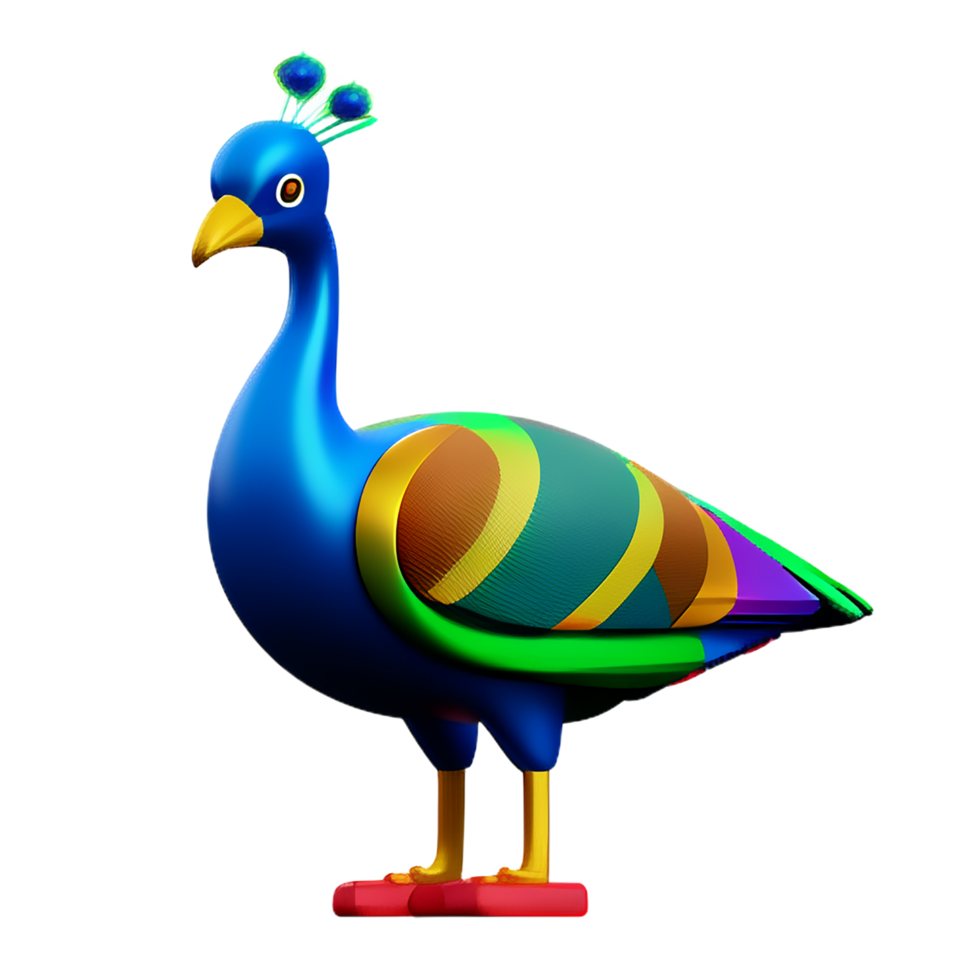 peacock 3d rendering icon illustration png