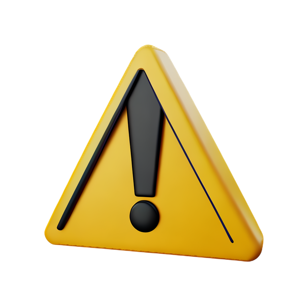 warning 3d rendering icon illustration png