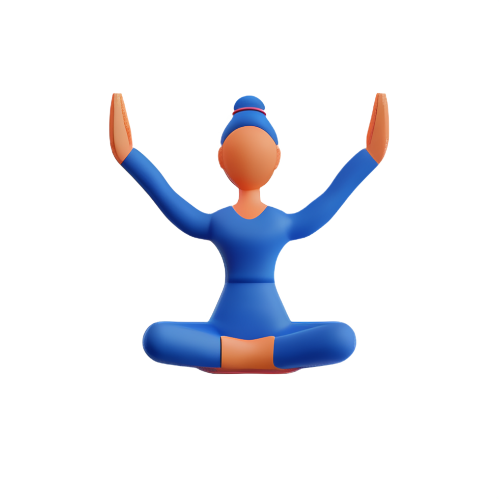 yoga 3d rendering icon illustration png