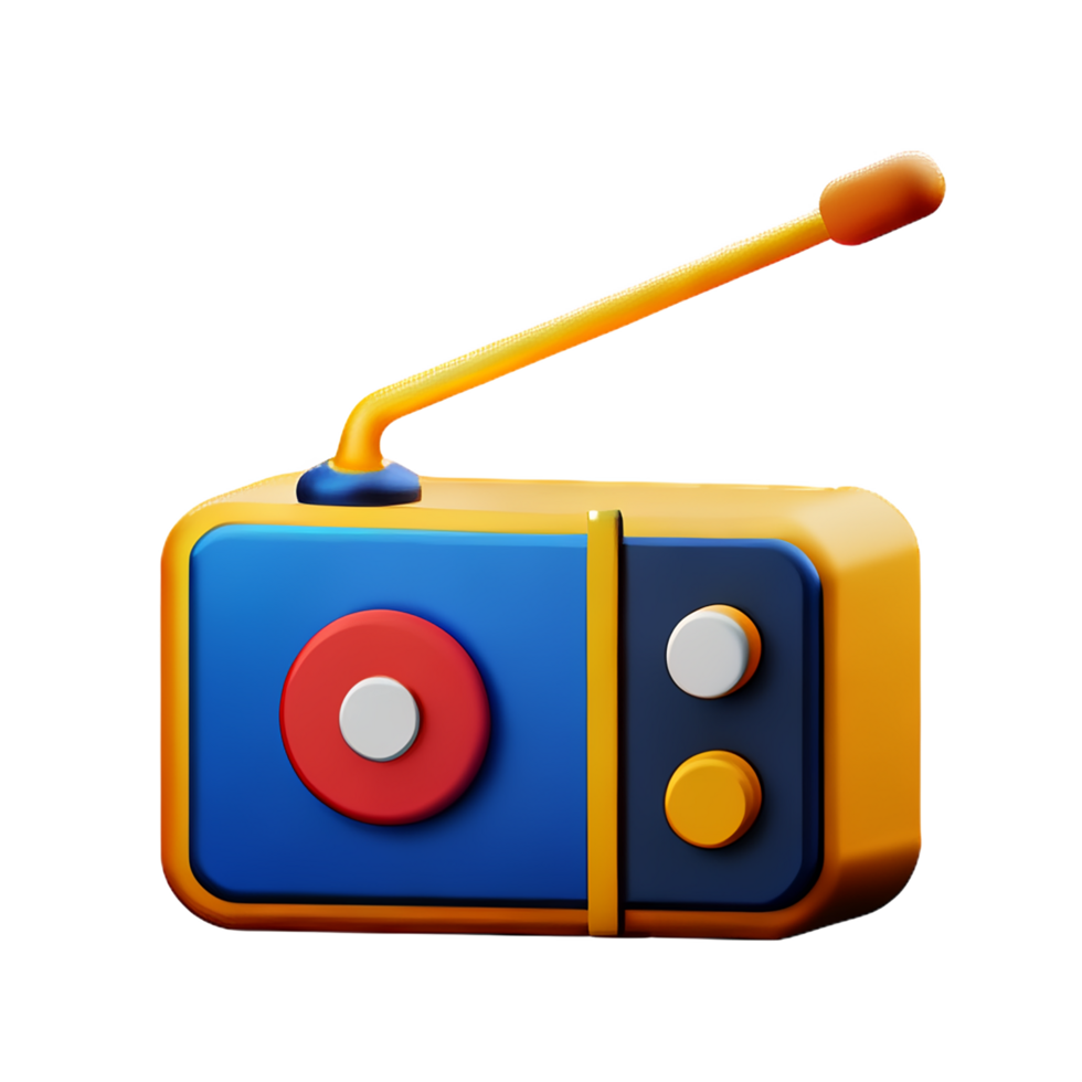 radio 3d rendering icon illustration png