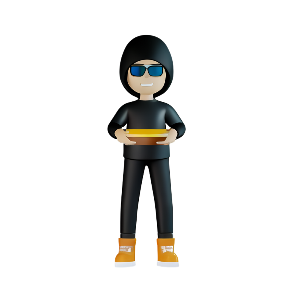 hacker 3d rendering icon illustration png