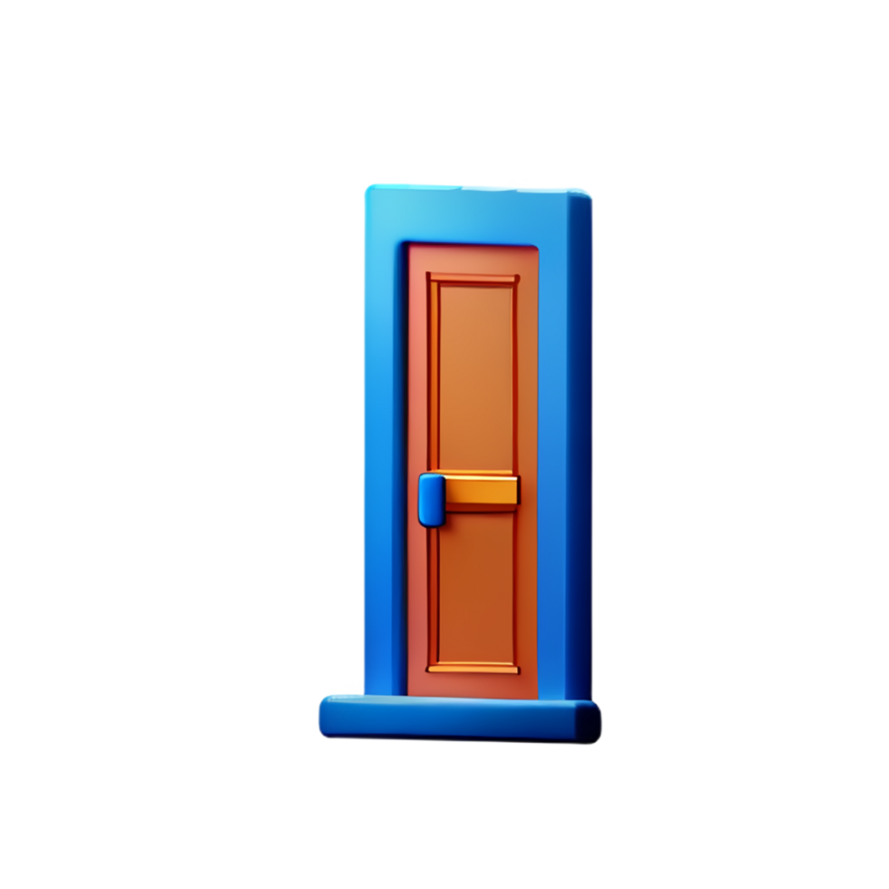 door 3d rendering icon illustration png