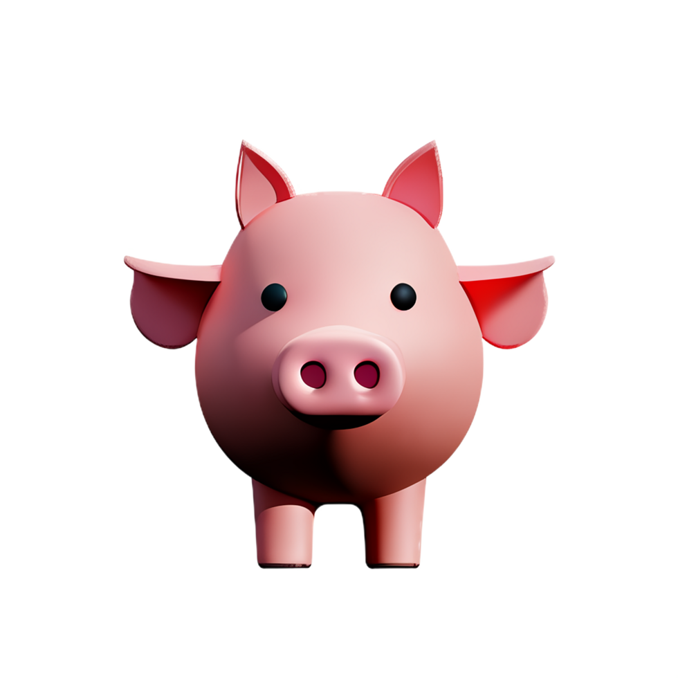 pig 3d rendering icon illustration png