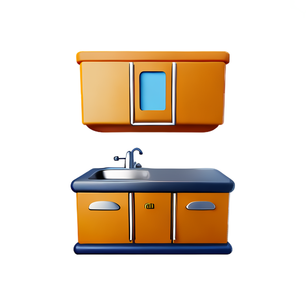 kitchen 3d rendering icon illustration png