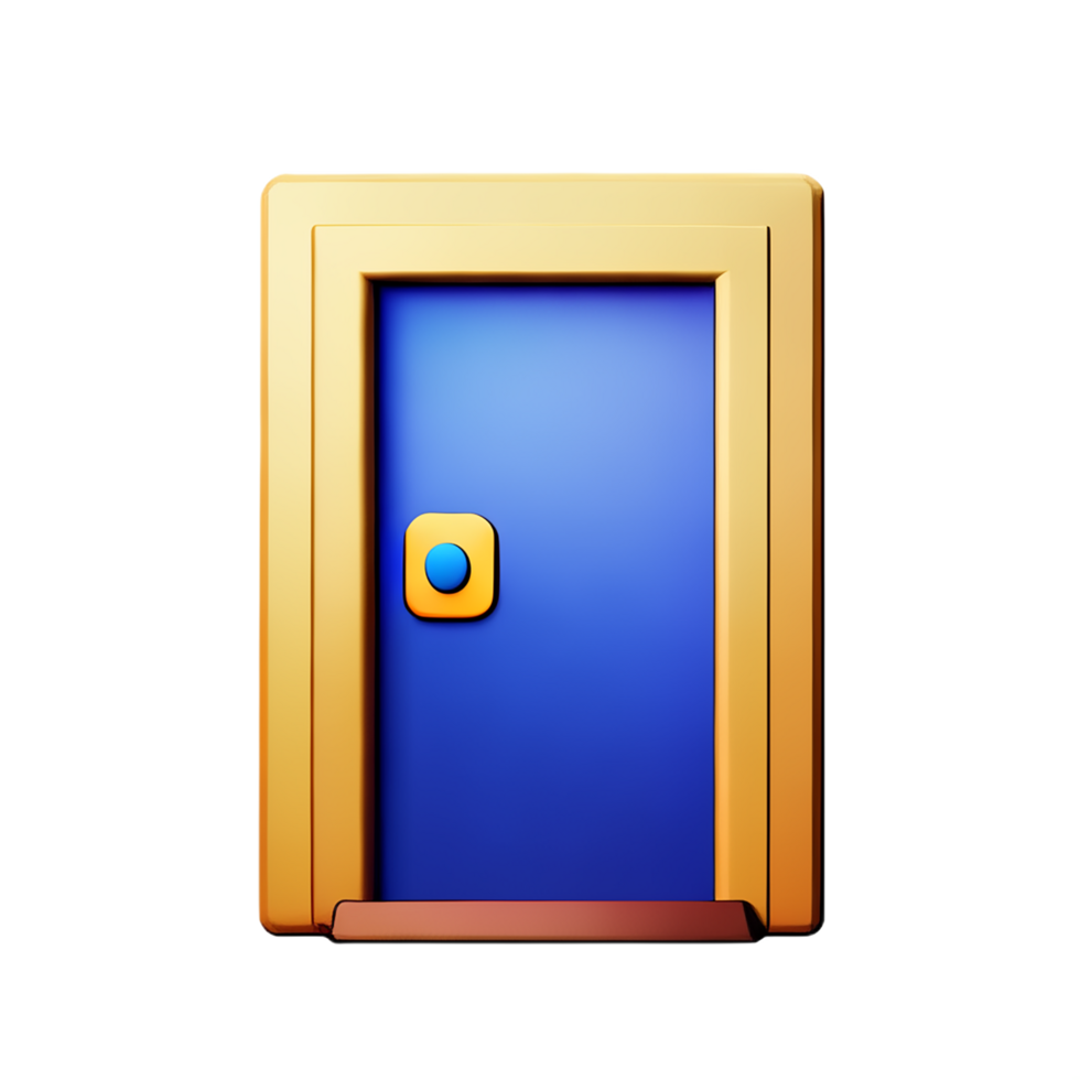 puerta 3d representación icono ilustración png