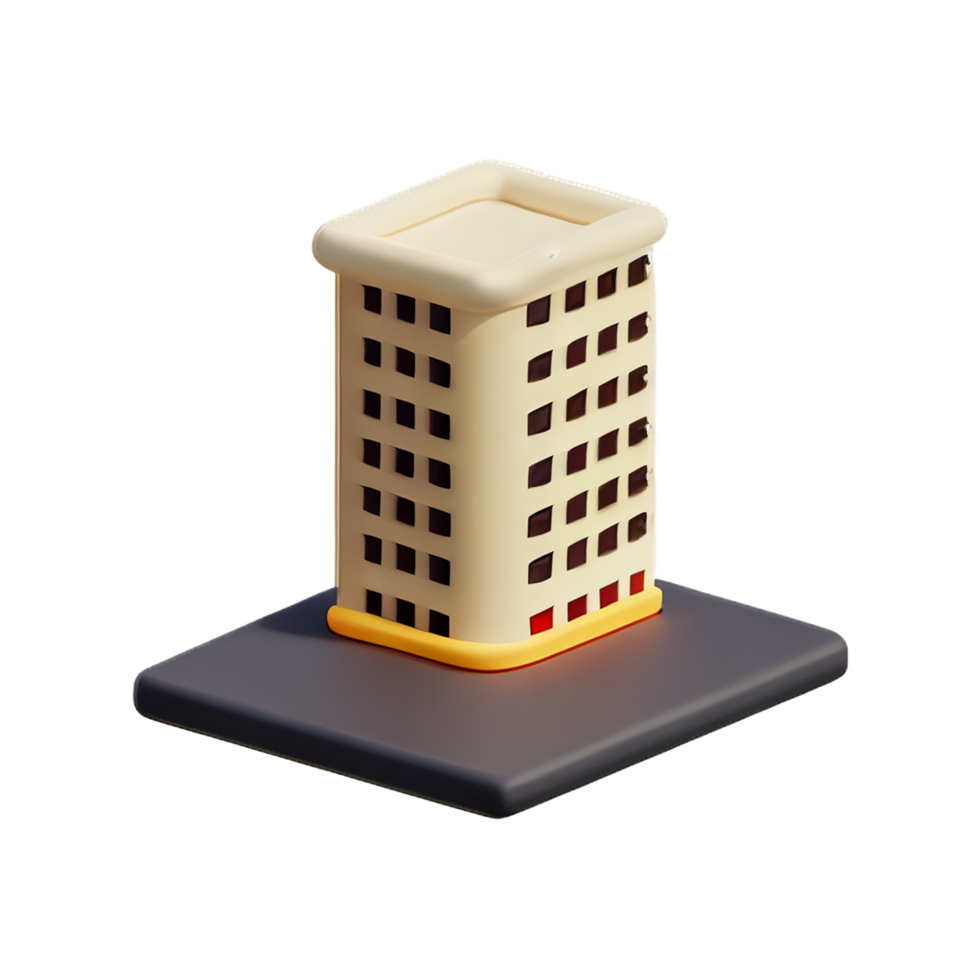 hotel 3d rendering icon illustration png