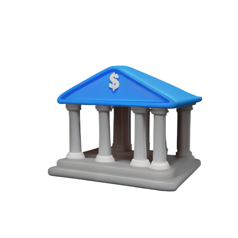 bank 3d renderen icoon illustratie png