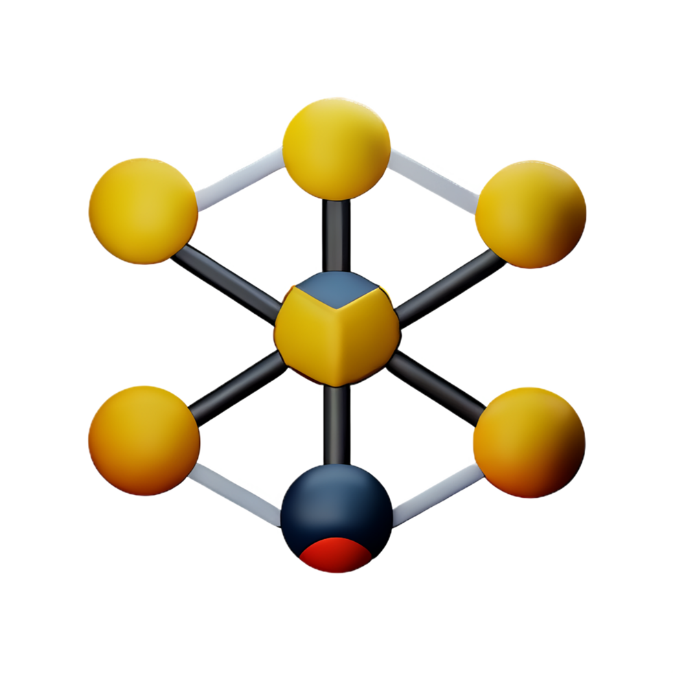 network 3d rendering icon illustration png