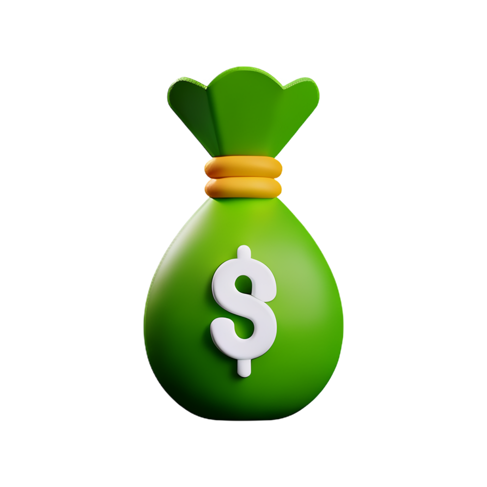 money bag 3d rendering icon illustration png