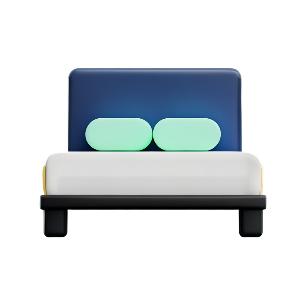 bed 3d rendering icon illustration png