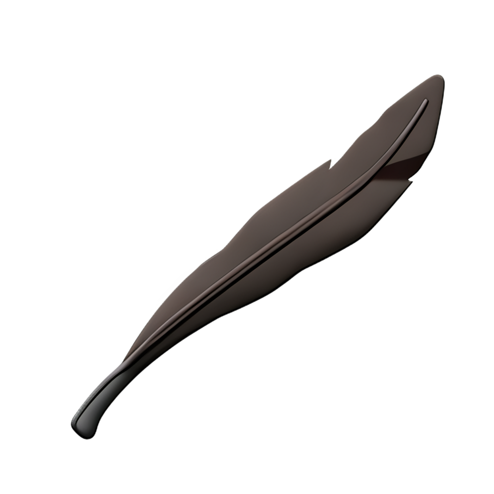 feather 3d rendering icon illustration png
