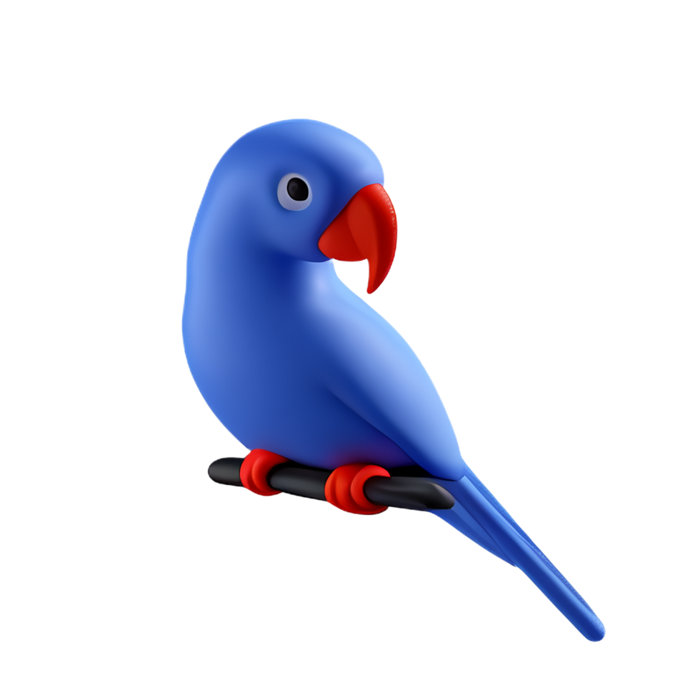 parrot 3d rendering icon illustration png
