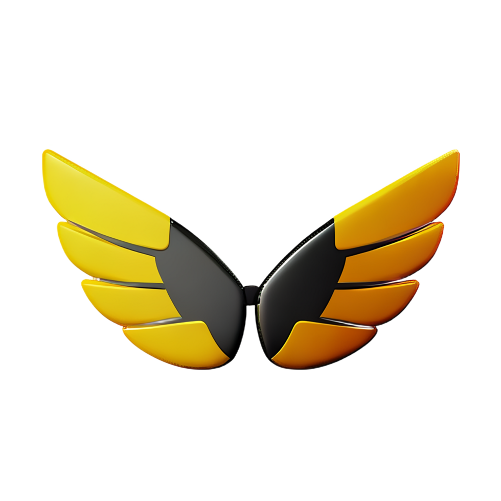 wings 3d rendering icon illustration png