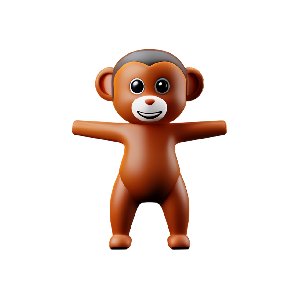 monkey 3d rendering icon illustration png