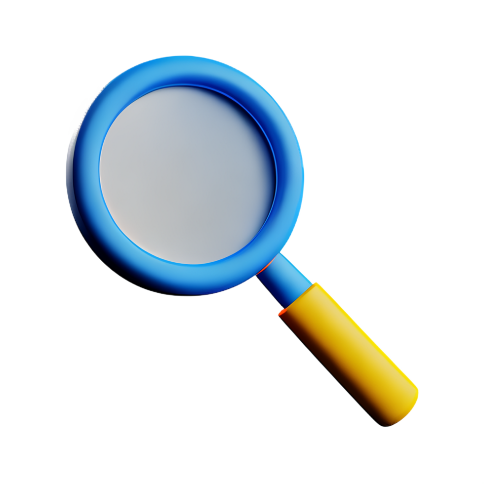 magnifying glass 3d rendering icon illustration png