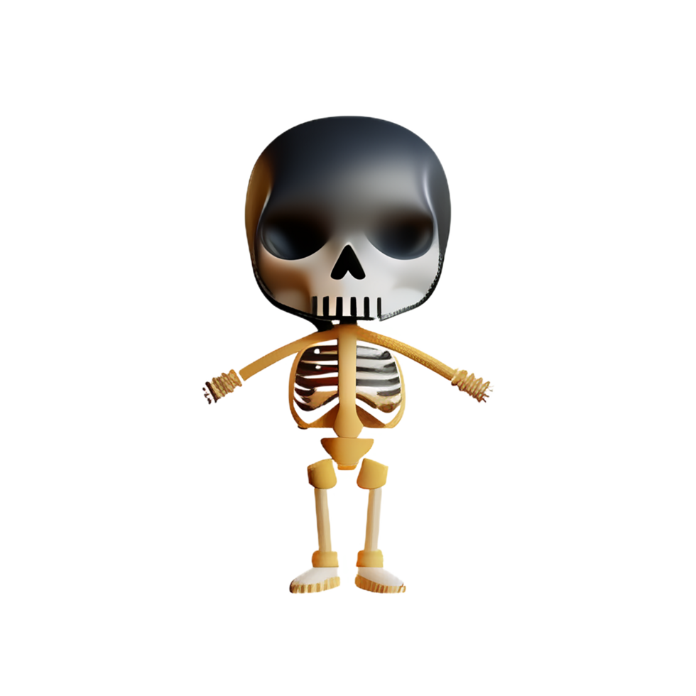 skeleton 3d rendering icon illustration png