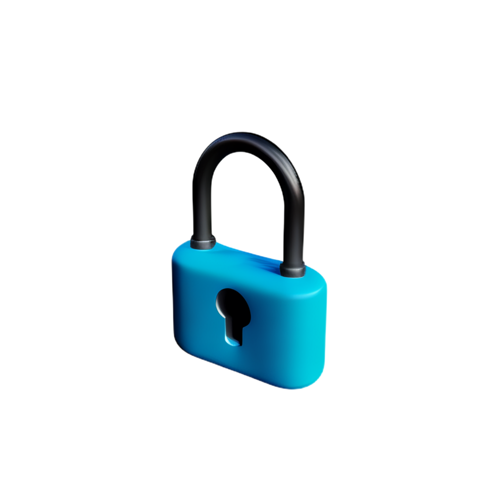 lock 3d rendering icon illustration png