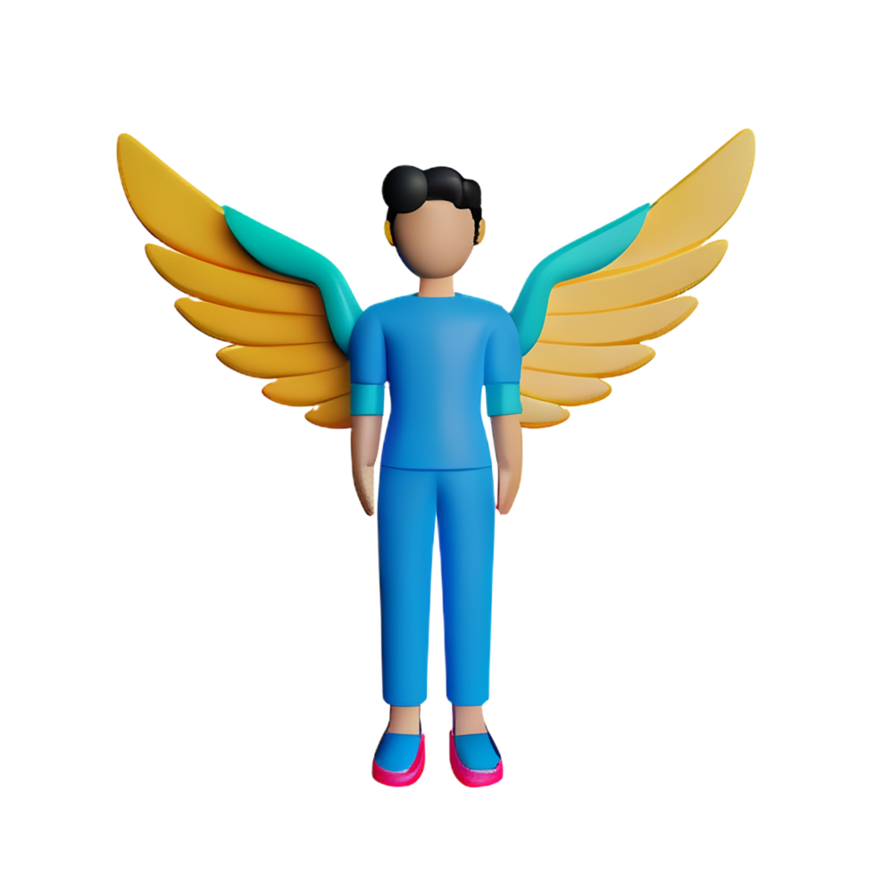 ángel 3d representación icono ilustración png