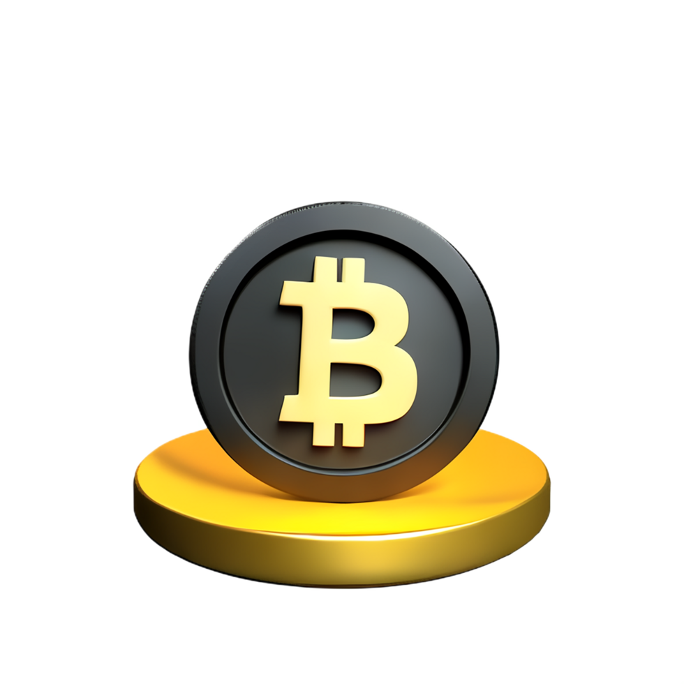 bitcoin 3d rendering icon illustration png