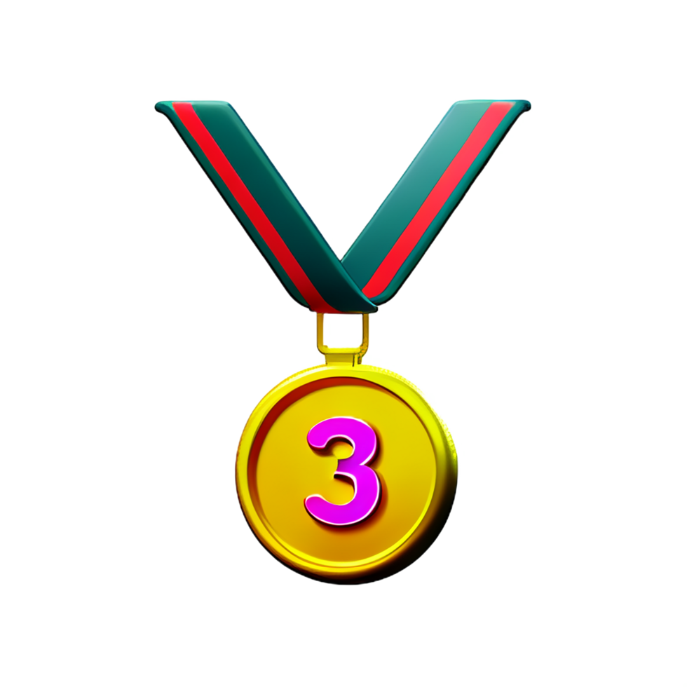 medal 3d rendering icon illustration png