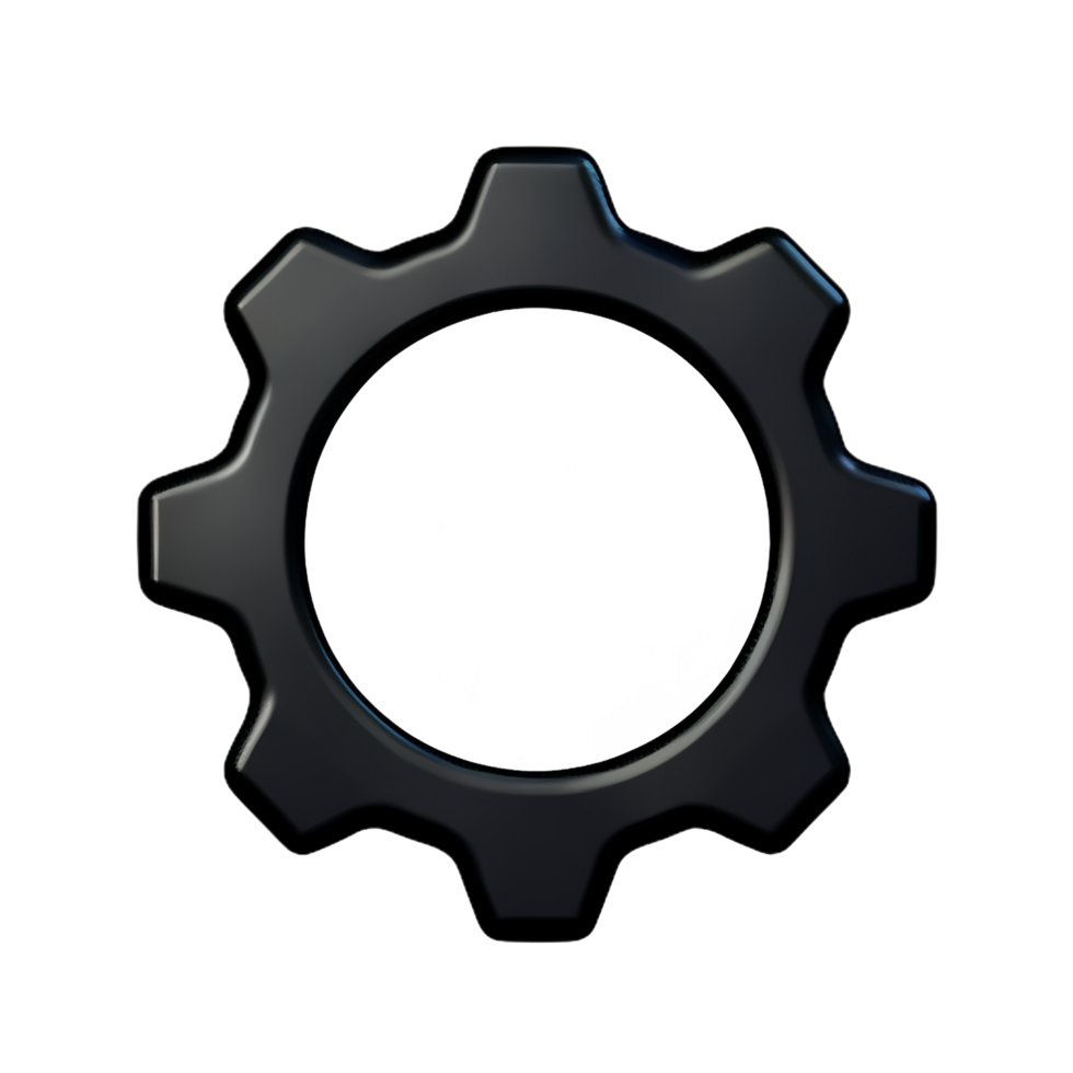 gear 3d rendering icon illustration comma separated, no special characters png