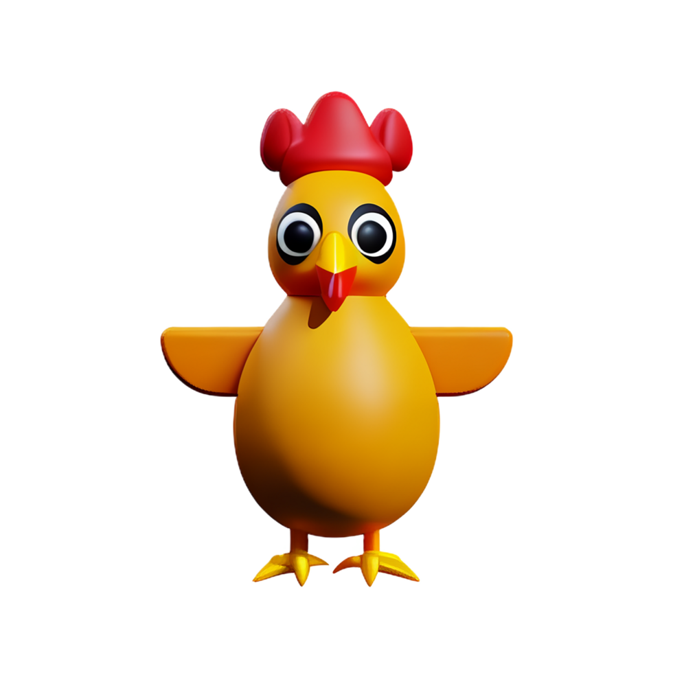 poulet 3d le rendu icône illustration png