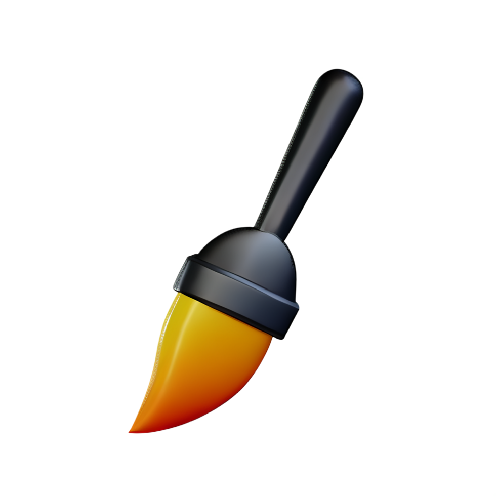 paint brush 3d rendering icon illustration png