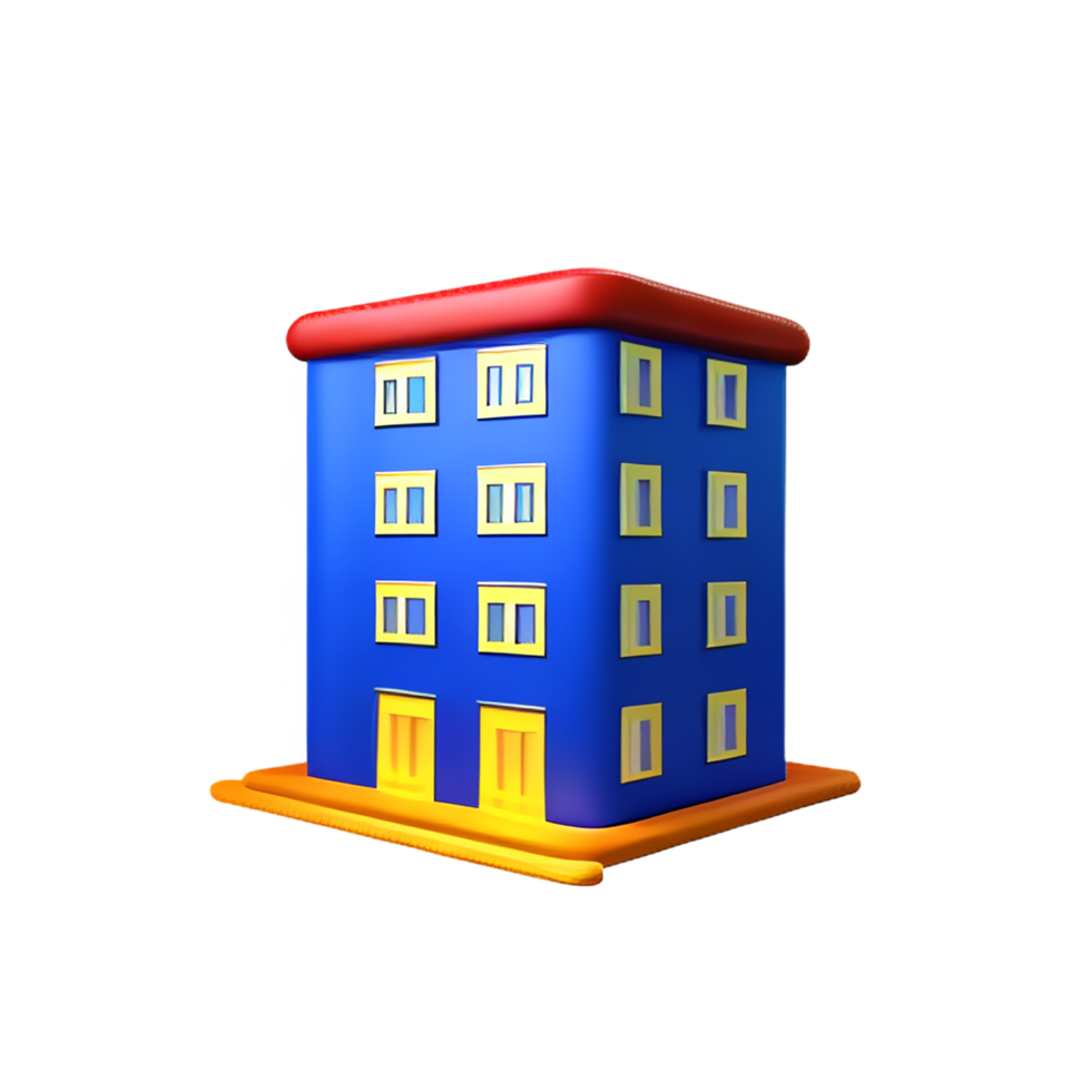 hotel 3d rendering icon illustration png