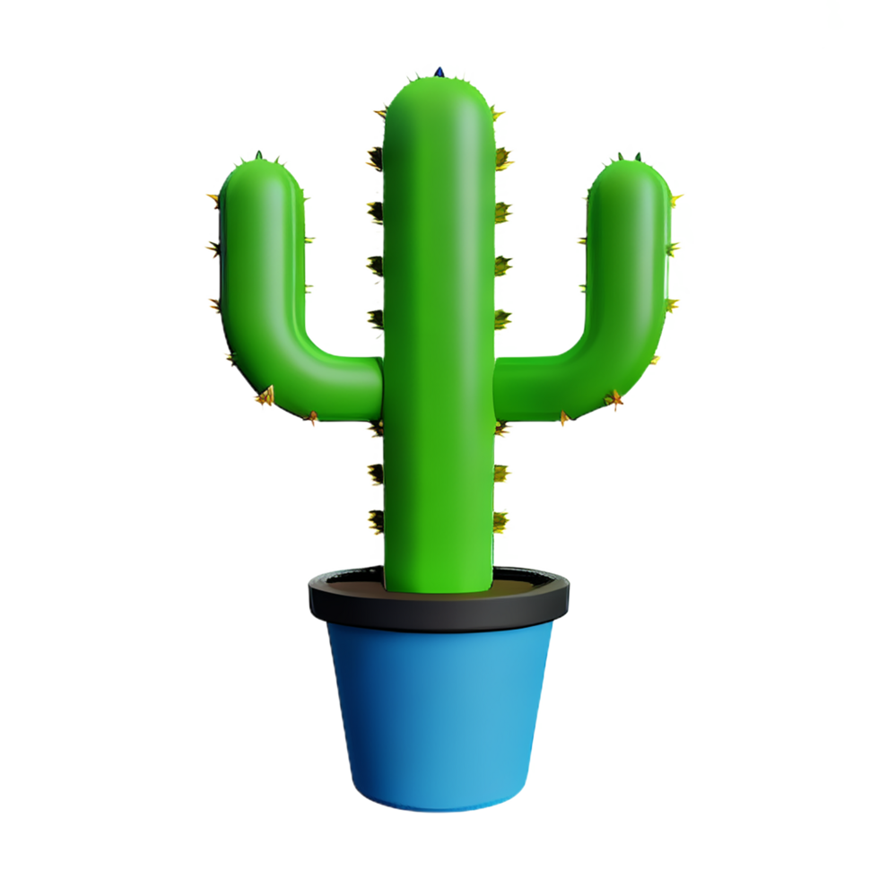 cactus 3d rendering icon illustration png